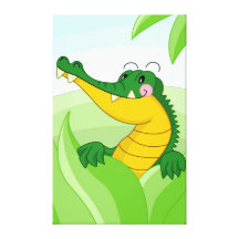 Cute crocodile canvas print