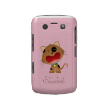 Cute Crying Cartoon Kitten Pink Personalized Case-Mate Blackberry Case