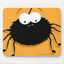 Cute Cuddly Cartoon Spider Halloween Mousepads