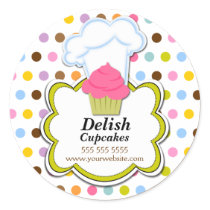 Cute Cupcake & Baker's Hat Bakery Stickers