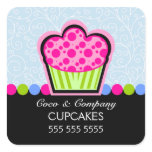 Cute Cupcake Bakery Blue Stickers