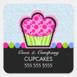 Cute Cupcake Bakery Blue Stickers