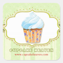 Cute Cupcake Bakery Business Product Label Sticker