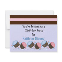 Cute Cupcake Birthday Invitation