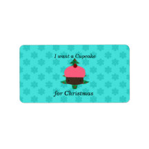 Cute cupcake christmas custom address label
