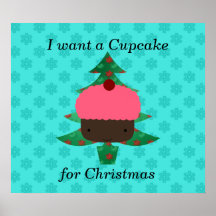 Cute cupcake christmas posters