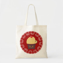 Cute Cupcake -Doily Lace Custom Text Canvas Bags