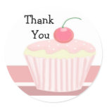 Cute Cupcake Thank You Stickers