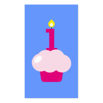 Cute Cupcake with Birthday Candle bookmark Business Card Template