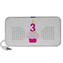 Cute Cupcake with Birthday Candle iPod Speakers