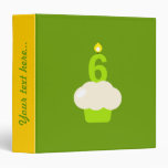 Cute Cupcake with Birthday Candle Vinyl Binder