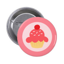 Cute cupcake with sprinkles and pink border