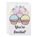 cute cupcakes and stars personalized announcements