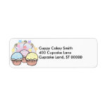 cute cupcakes and stars custom return address label