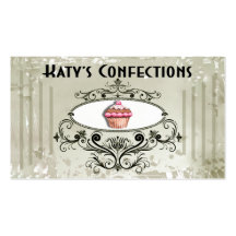 Cute Cupcakes: Confections Fancy Desserts Pastries Business Card Template