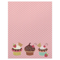 Cute Cupcakes Pink Polkadots Letterhead