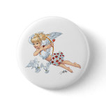 Cute Cupid Angel with Love Arrow by Al Rio buttons