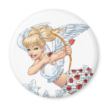 Cute Cupid Angel with Love Arrow by Al Rio magnets