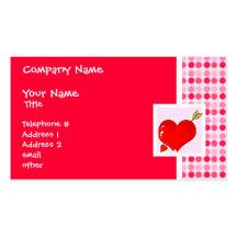Cute Cupid Heart & Arrow Business Card Template