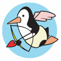 cute cupid penguin photo sculptures