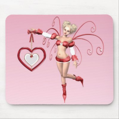 Cute Cupid Valentine Mouse Pad by mariannegilliand