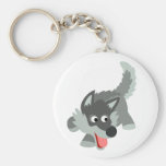 Cute Curious Cartoon Wolf Keychain porte-clés