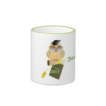 Cute custom Graduation cartoon Owl & Name mug