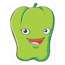 Cute Custom Green Bell Pepper Shirts Postcards