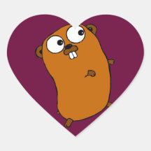 cute customizable gopher heart stickers
