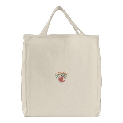 Cute Customizable NOEL Emb Ornament Tote Bag by naturetees