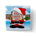 Cute Customizable Photo Santa's little helper buttons
