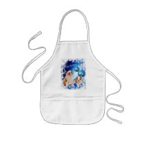 Cute, cute, cute! Bulldog Puppy Let It Snow Design aprons