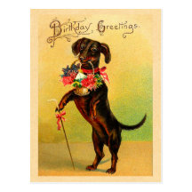 Cute Dachshund Birthday Postcard