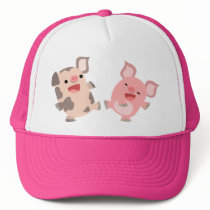Cute Dancing Cartoon Pigs Hat