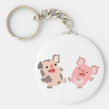 Cute Dancing Cartoon Pigs Keyring Key Chains