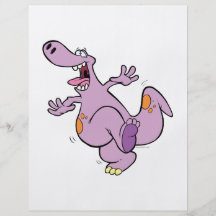 cute dancing dino dinosaur cartoon flyer