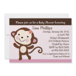 Cute Dancing Monkey Girl Baby Shower Invitation