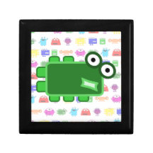 Cute Dark Green Cartoon Monster Gift Boxes