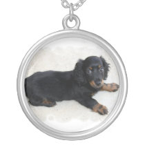 Cute Daschund  Sterling Silver Necklace
