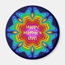 Cute decorative fantasy flower Mother's day magnet