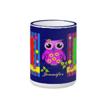 Cute decorative Owls and Name mug