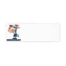 cute democratic donkey cartoon character labels