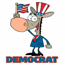 cute democratic donkey cartoon character photo sculptures