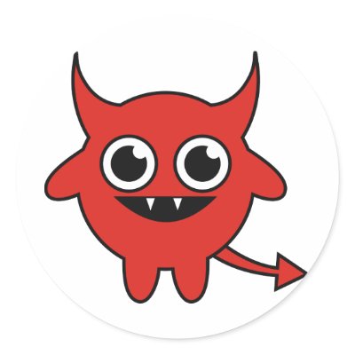Cute Devil Round Stickers by ObsessionDesign