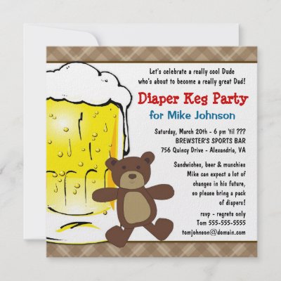 Diaper Party Invitations on Cute Diaper Keg Invitations   New Daddy Beer Party At Zazzle Ca