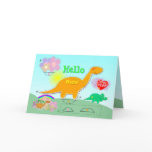 Cute Dino Hello Name 3D Cut & Fold Craft Card