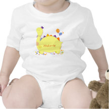 Cute Dino Personalized Name Baby Creeper