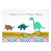 Cute Dinosaur Baby Shower Invitation