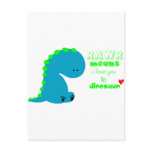 Cute Dinosaur RAWR Postcards