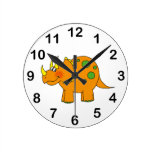 Cute dinosaur - triceratops wallclock